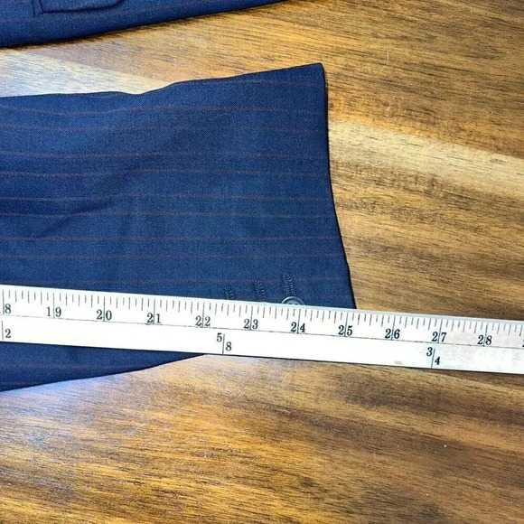Ermenegildo Zegna 2pc Wool Suit Navy Blue Brown Pinstripe 50R - Picture 8 of 16